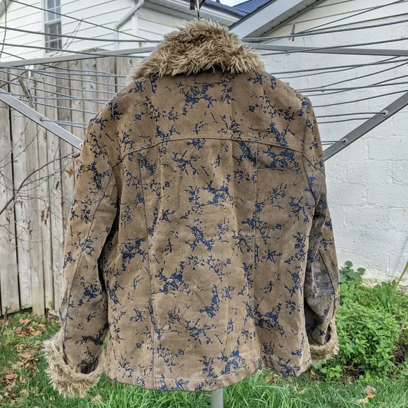 Y2K coated denim faux fur jacket - Picture 2 of 6